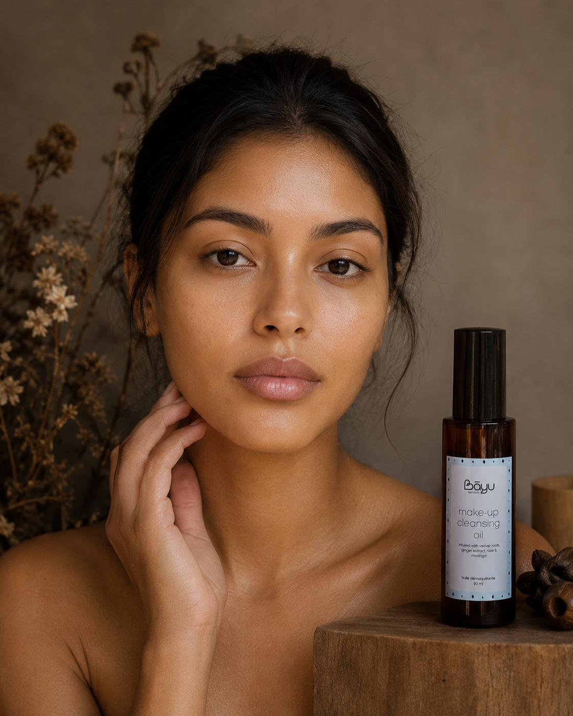 Botanical Makeup Cleansing Oil with Vetiver, Ginger, Rose & Moringa | Essential Oil-Free | Handmade in BC, Canada