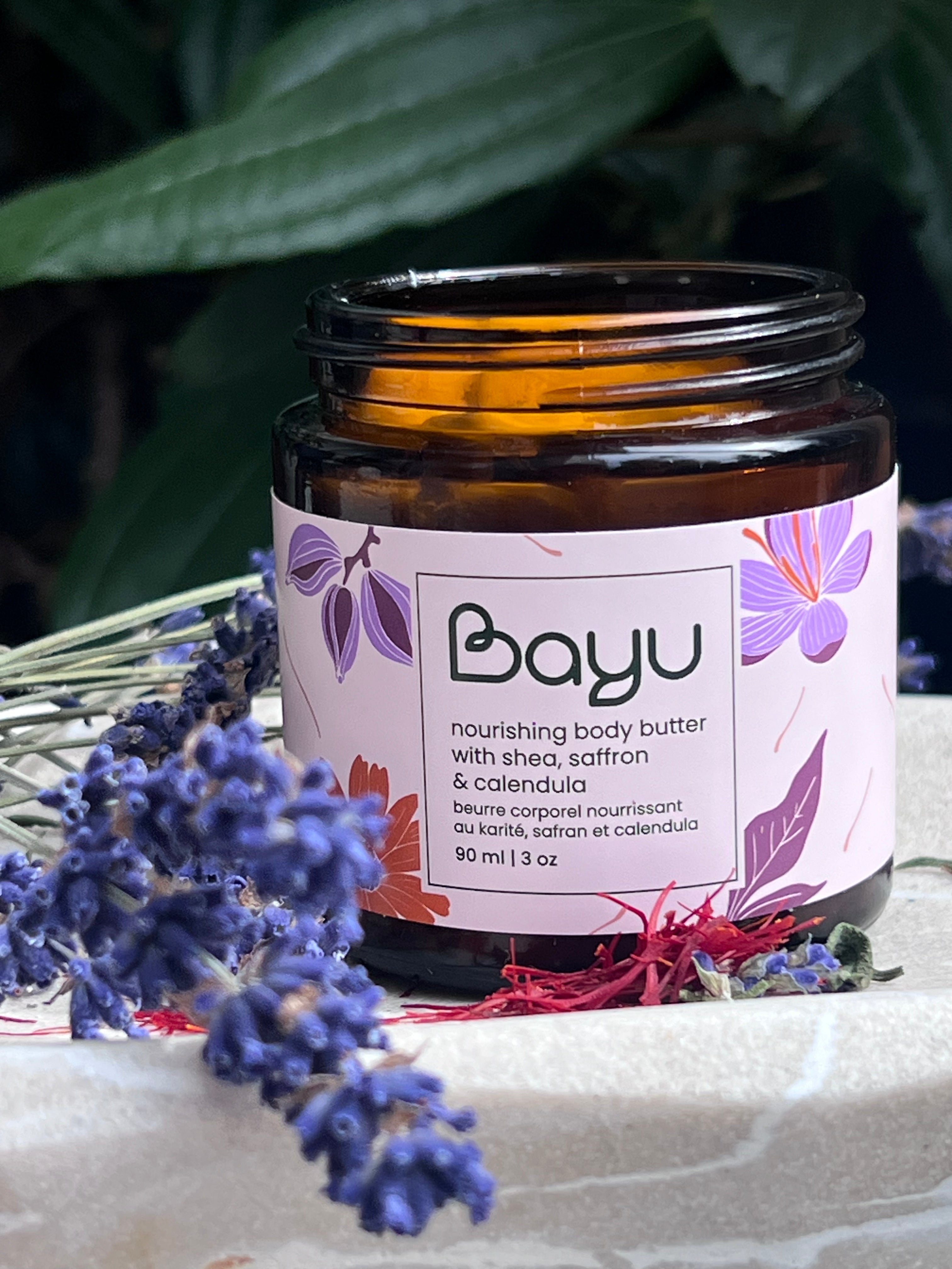 Bayu Nourishing Body Butter with Shea, Saffron & Calendula | Handmade in Canada