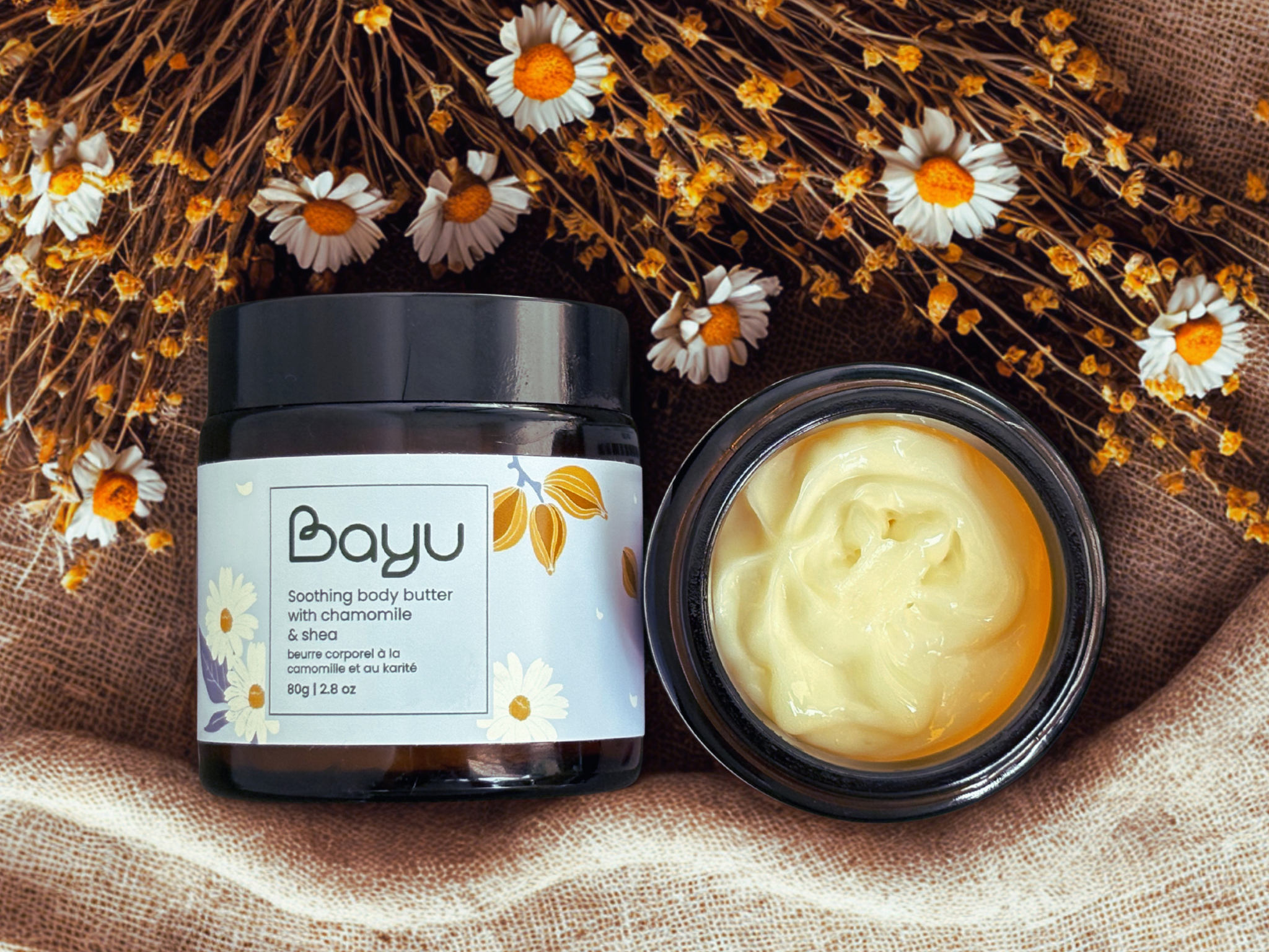Bayu Chamomile Body Butter | For Sensitive & Dry Skin | Fragrance-Free | Handmade in Canada